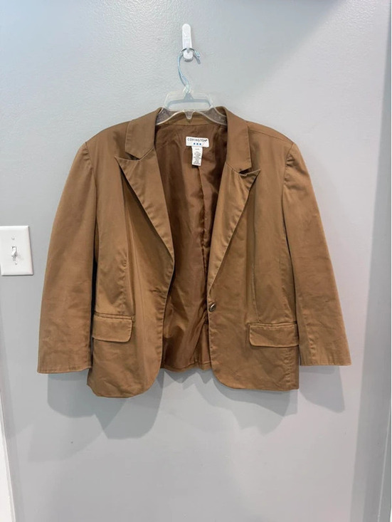 Covington Jackets & Blazers - Vintage Covington Women’s XL 18 camel cotton blend blazer lined, single button